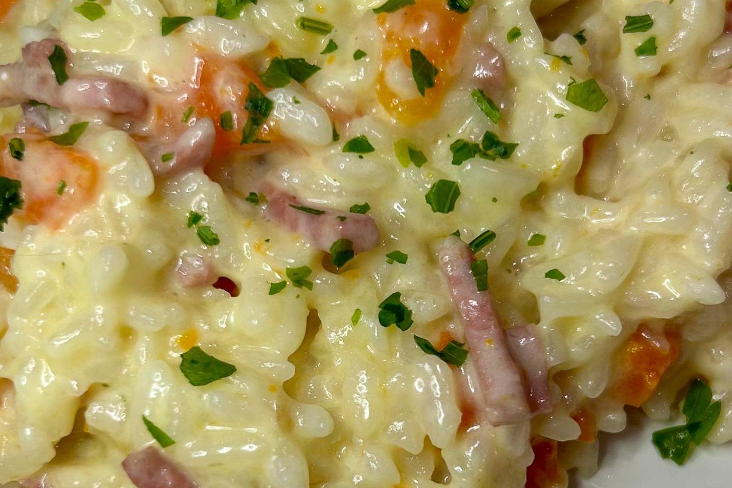 Risotto jambon et carottes